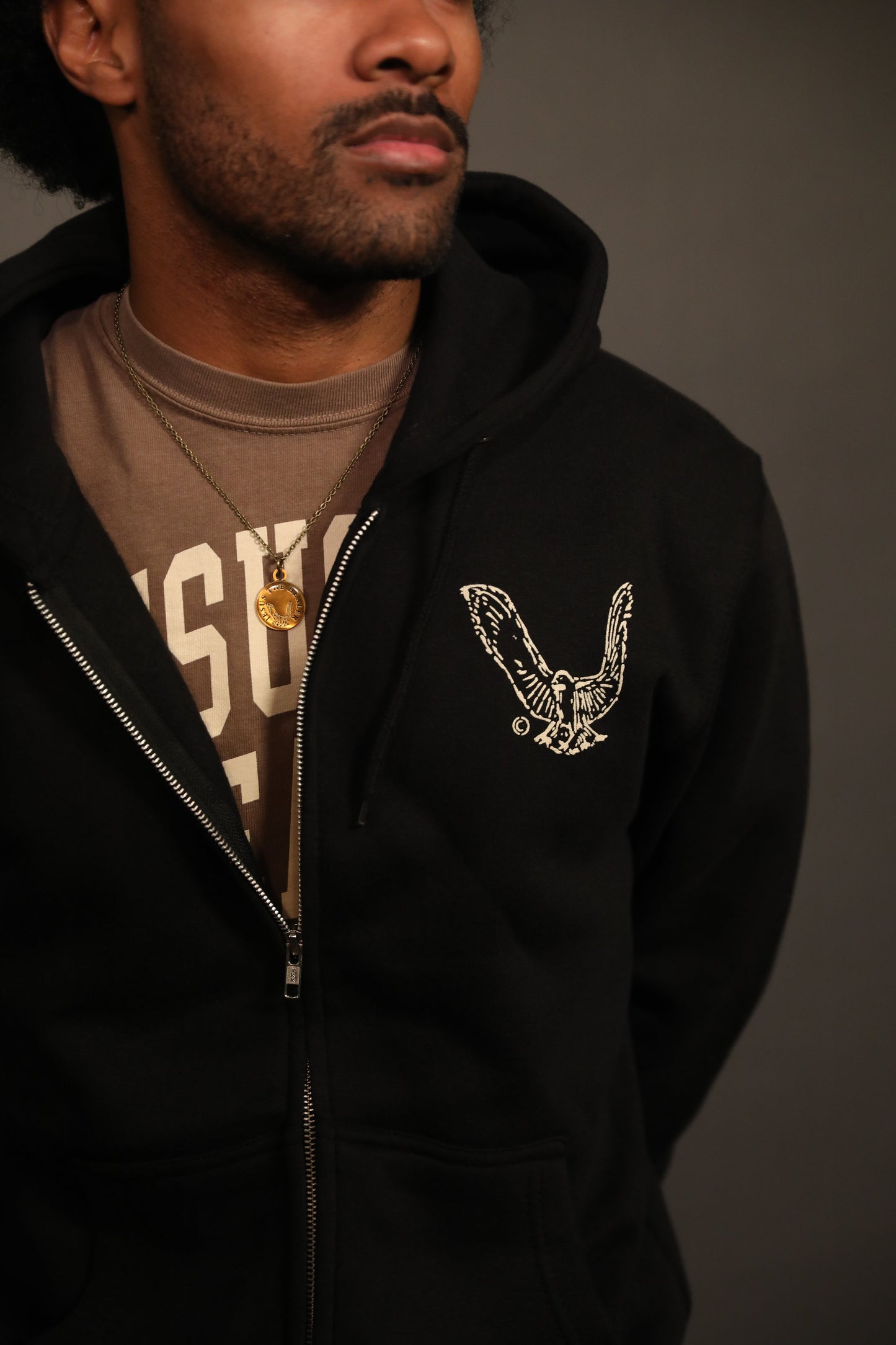 Jesus The Healer Zip-Up Hoodie Black