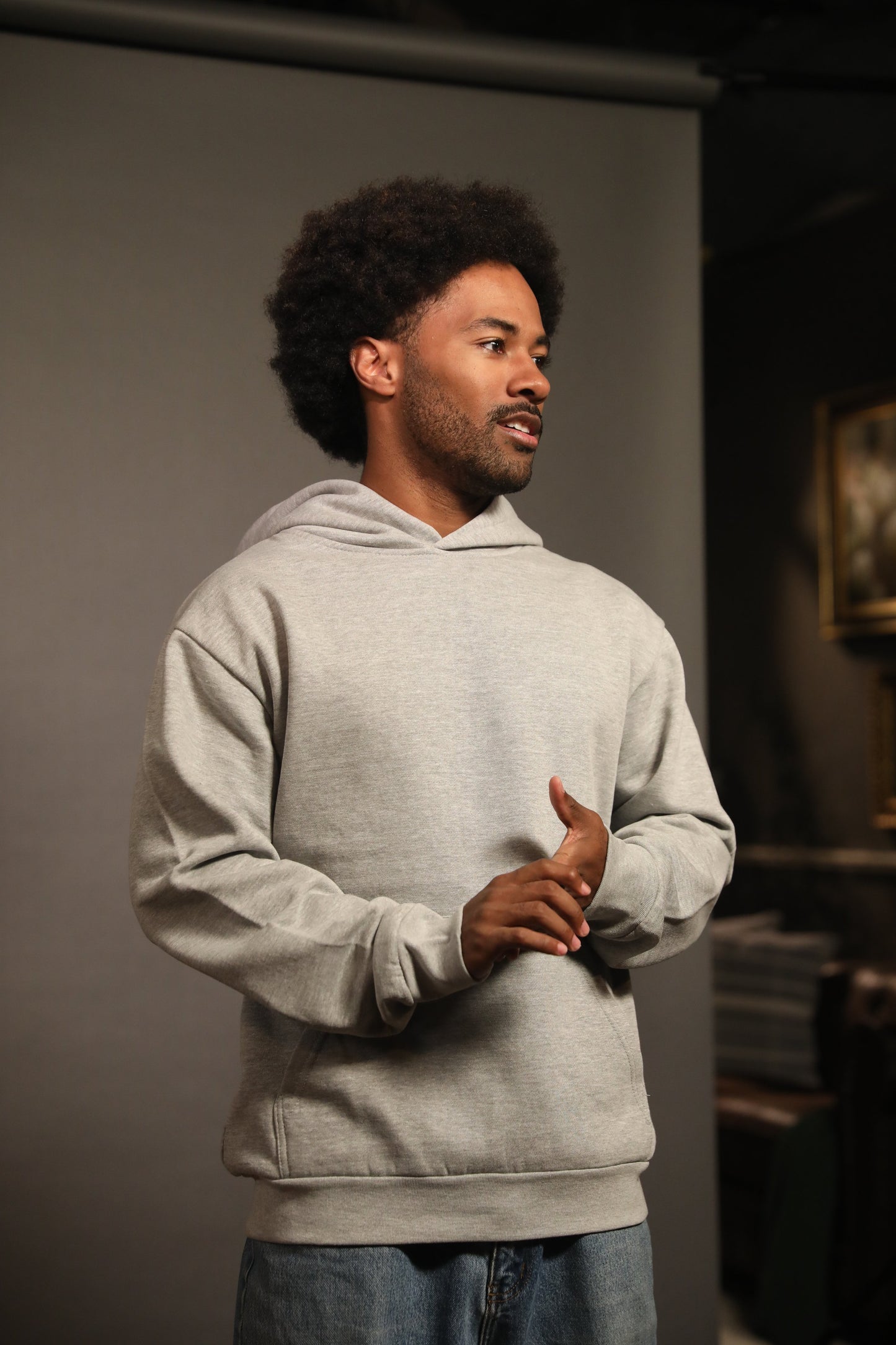 Jesus The Healer Heavy Weight Hoodie Heather Grey