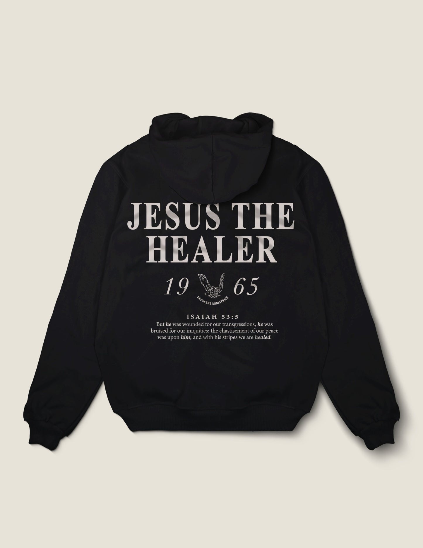 Jesus The Healer Zip-Up Hoodie Black