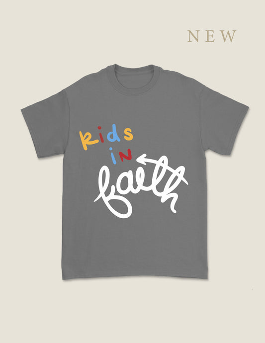 Kids In Faith Graphic T-Shirt Grey (Youth M)