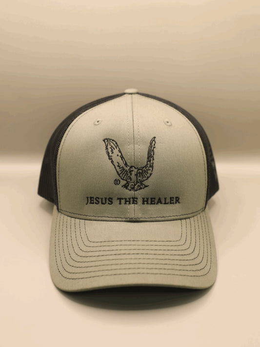 Jesus The Healer Trucker Hat Sage Green